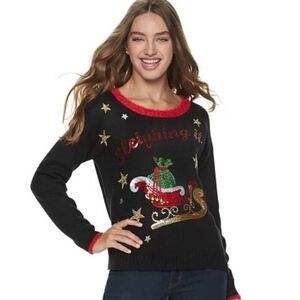 Holiday Sequin Ugly Christmas Sweater Sleighing It 2X
